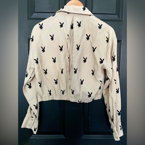 Women’s size small playboy cropped blouse - Picture 2 of 2